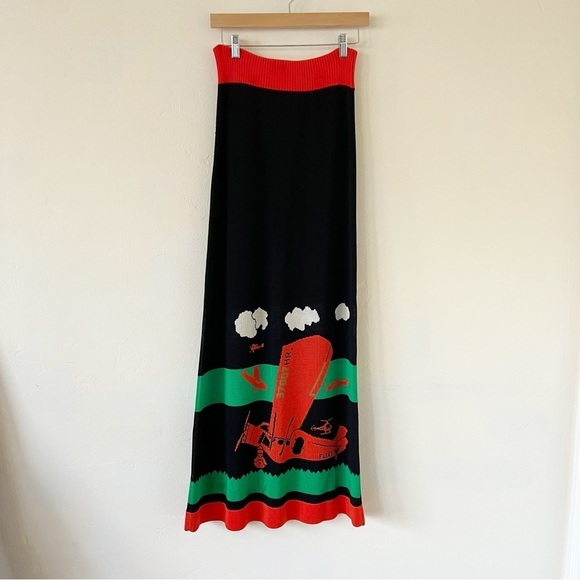 Giorgio di Sant' Angelo Biplane Intarsia Knit Maxi Dress - Picture 2 of 10
